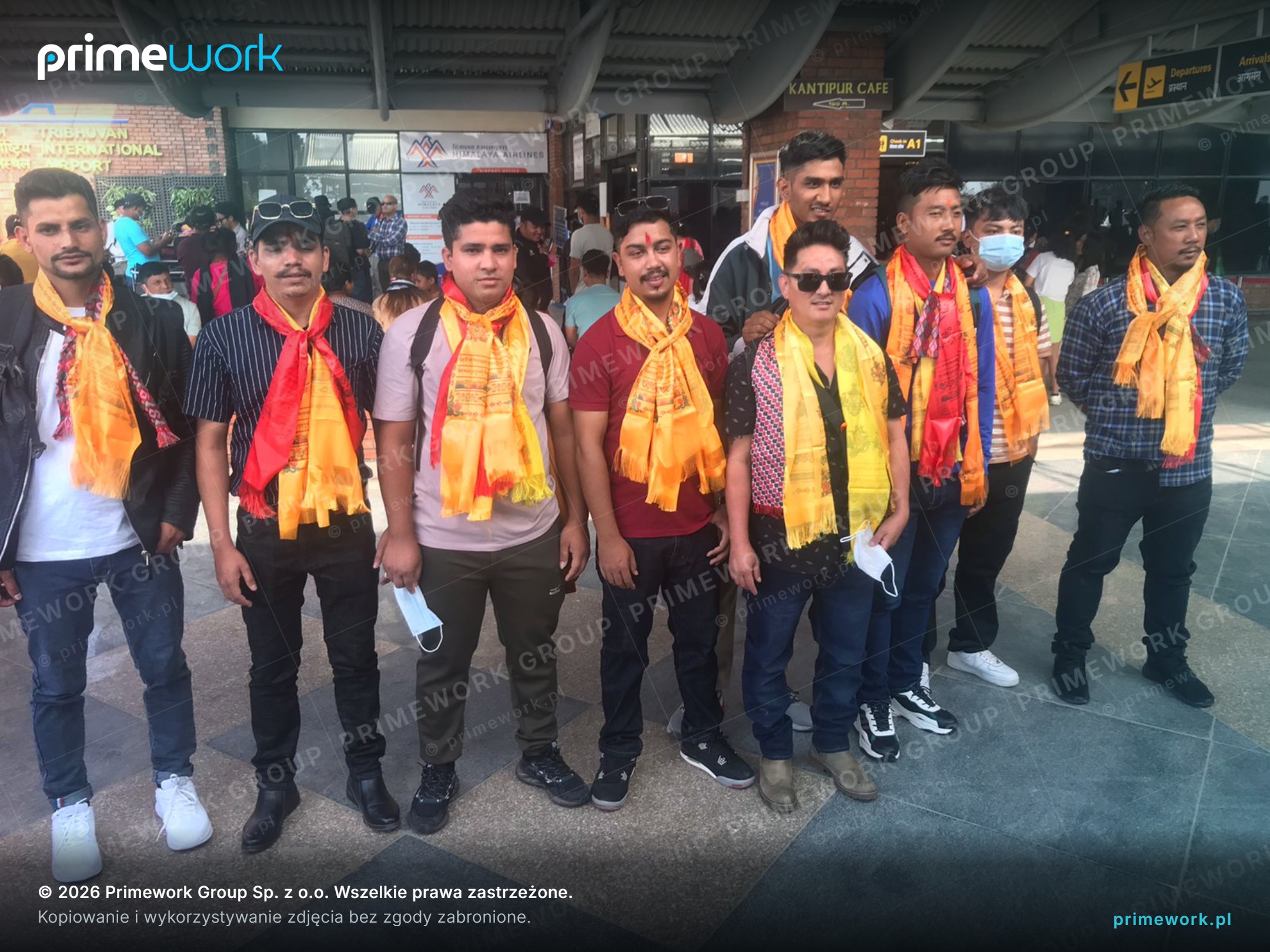 A group of Nepali workers before leaving for work in Bulgaria